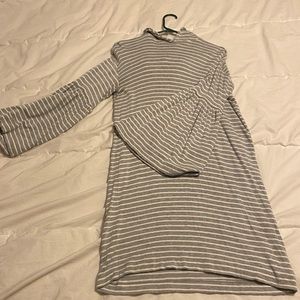 Mid thigh, striped, hooded, lounge dress